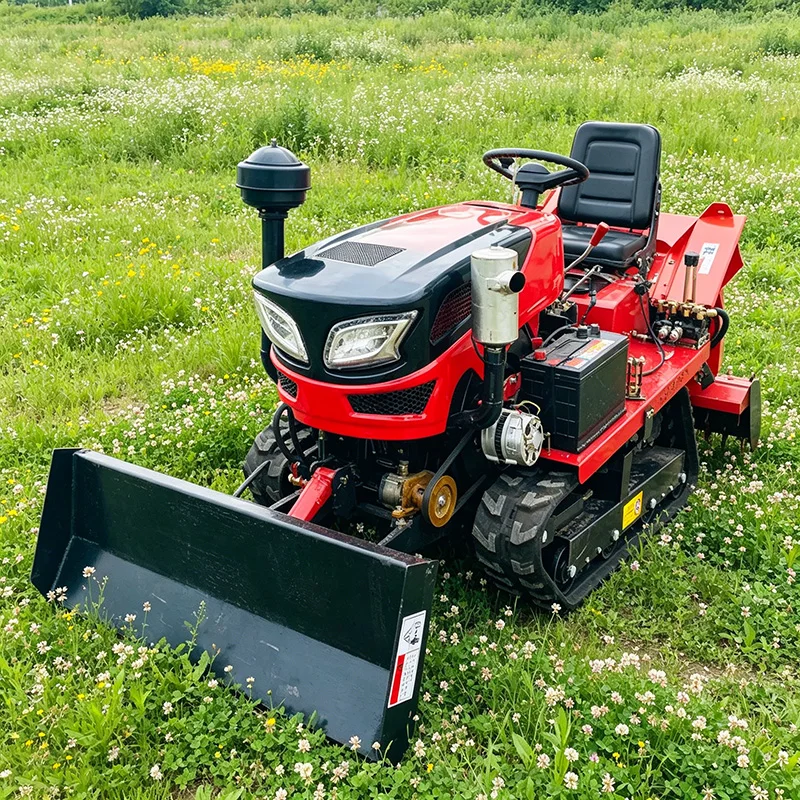 

Профессиональная сельскохозяйственная техника на заказ: гусеничный роторный культиватор, мини-культиватор и самоходный плужный трактор