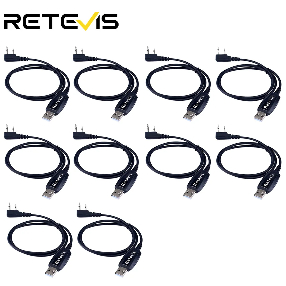 

10 шт. USB-кабель для программирования RETEVIS Walkie Talkie для Retevis RT3 RT8 RT3S RT52 для TYT MD-380 MD-390 MD 380 DMR Radio J9110P