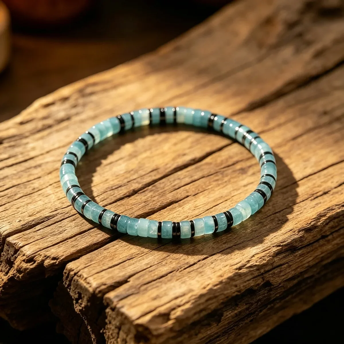 1pc Retro navy blue elastic flat bracelet, symbolizing firm will and strong belief, fashionable wrist jewelry for men and women