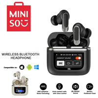 MINISO Tour Pro 2 Earphone Wireless Bluetooth 5.3 Color LED Screen Touch Controls Volume Control ANC Noise Cancelling Headphones