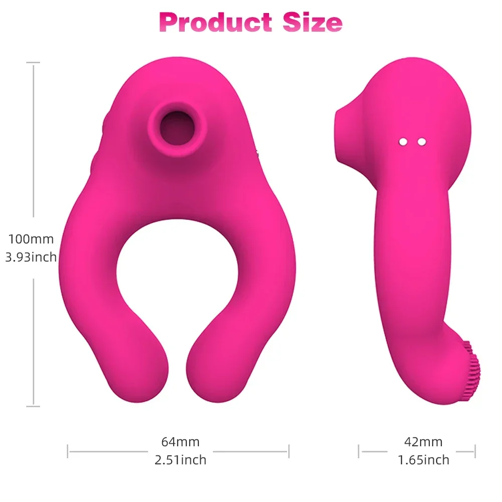 Sucker Vibrator for Couple Ring Men Cock Ring Penis Phallus Clitoris Sucking Clit Strap-On Satisfied Sex Toy for Adult Supplies