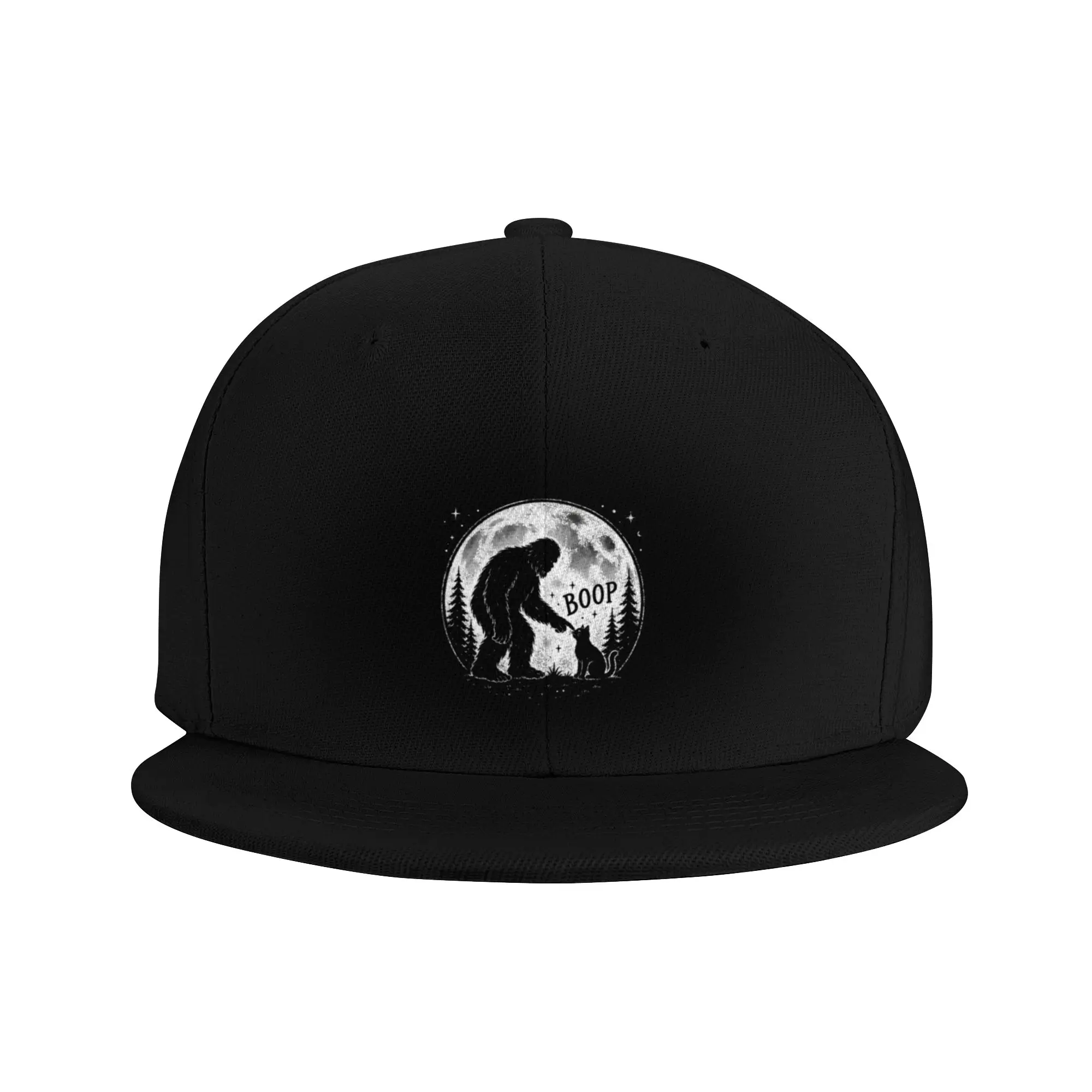 Fashion Bigfoot Cat Boop Full Moon Flat Brim Sun Hat  Hat Visors