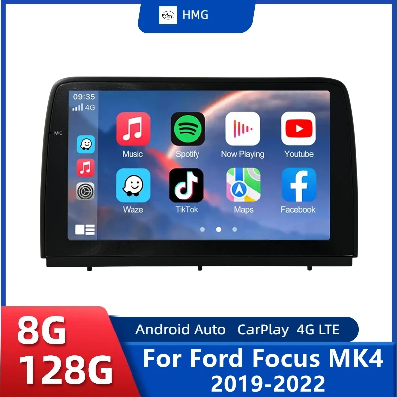 Android Auto Car Radio For Ford Focus Kuga Mk4 2019-2022 WIFI CarPlay GPS Navigation Multimedia Video Player BT DSP autoradio