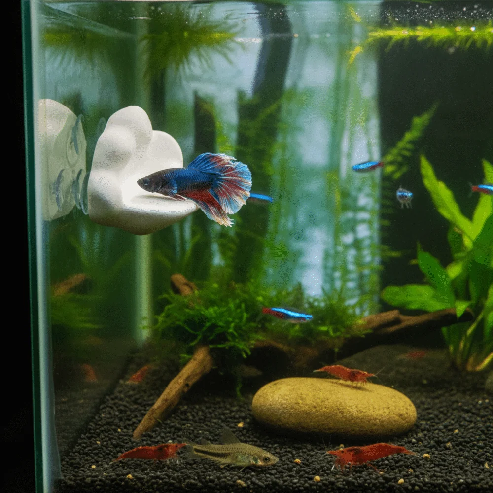 3D Printing Cloud Shaped Fish Tank Platform Creative with Suction Cup Betta Resting Platform Plastic Durable Betta Fish Hammock