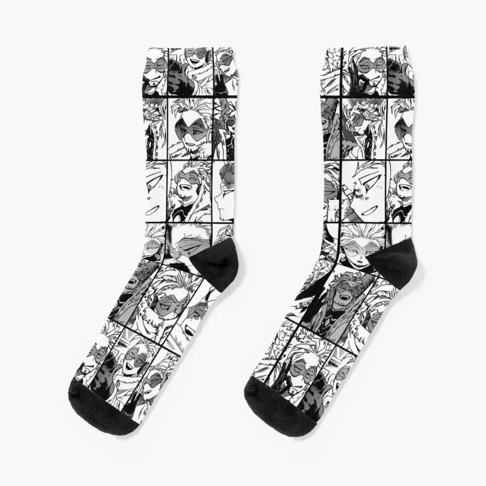 

Hawks- manga black and white version Socks Wholesale custom sports Rugby hockey Men's Socks Women's