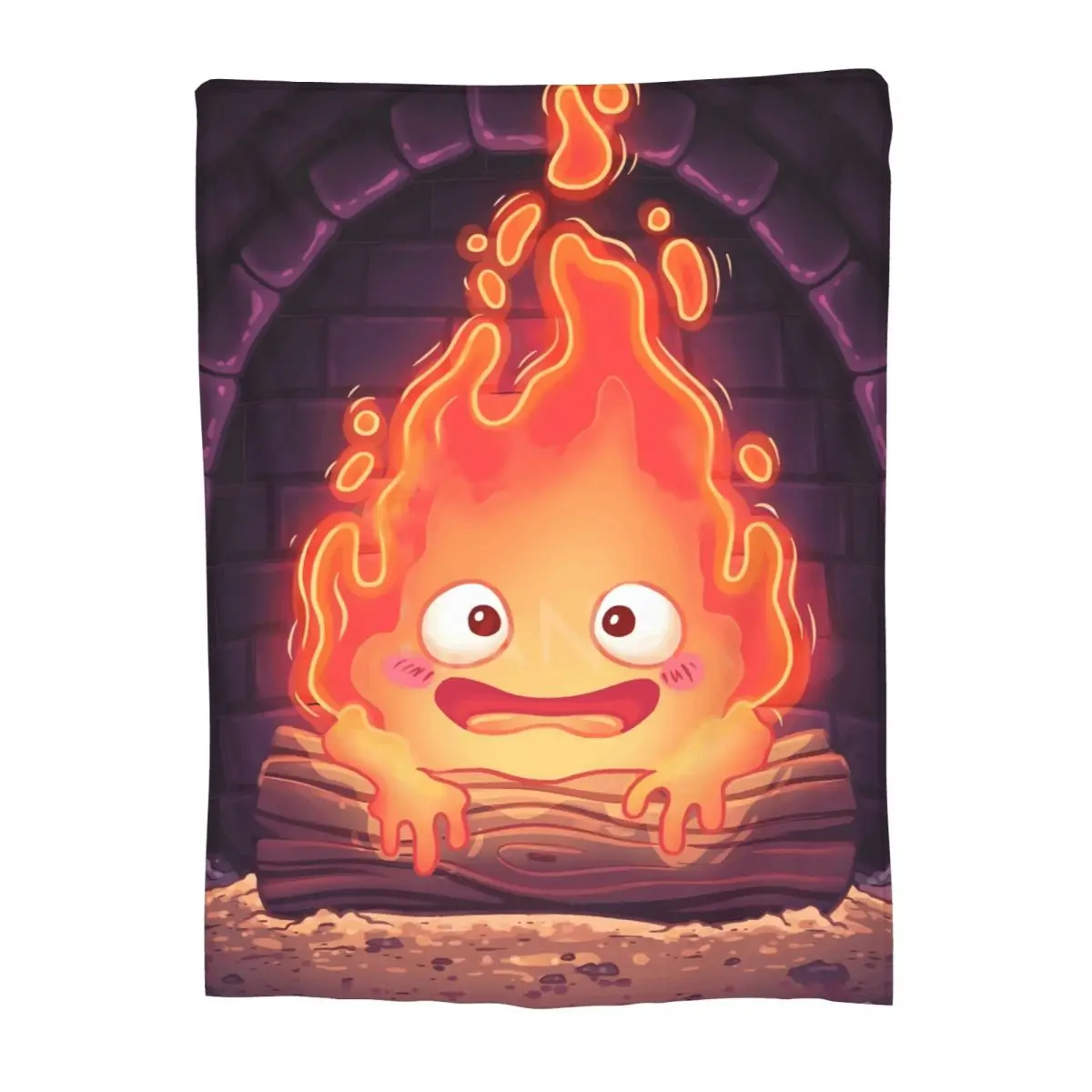 Flame Calcifer Blanket Flange Textile Decor Portable Super Soft Throw Blankets for Home Office Plush Thin Quilt