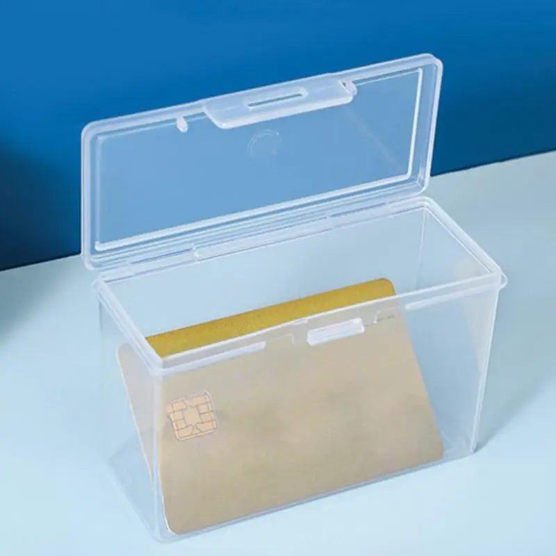 Caja transparente para tarjetas de visita, organizador de almacenamiento con hebilla de seguridad para tarjetas de tornillo, joyería