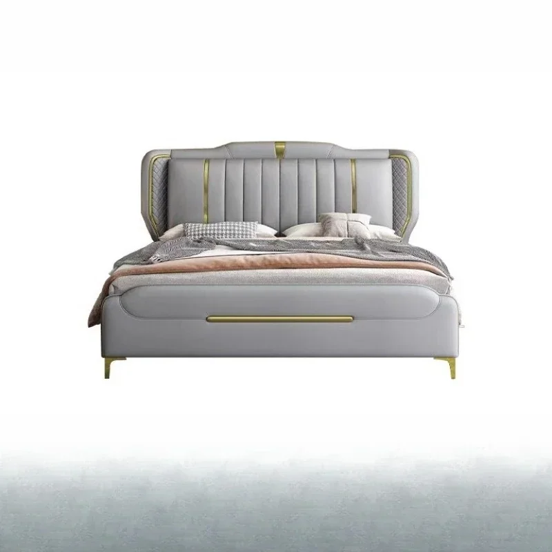 Storage soft bag master bedroom solid wood technology fabric 1.5m bed