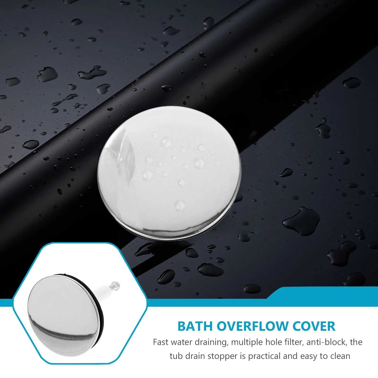 

Пробка для слива ванны, пластиковая вращающаяся пробка для ванны, силиконовое уплотнение, простая установка, сливная крышка, пробка для раковины, пробка для ванны