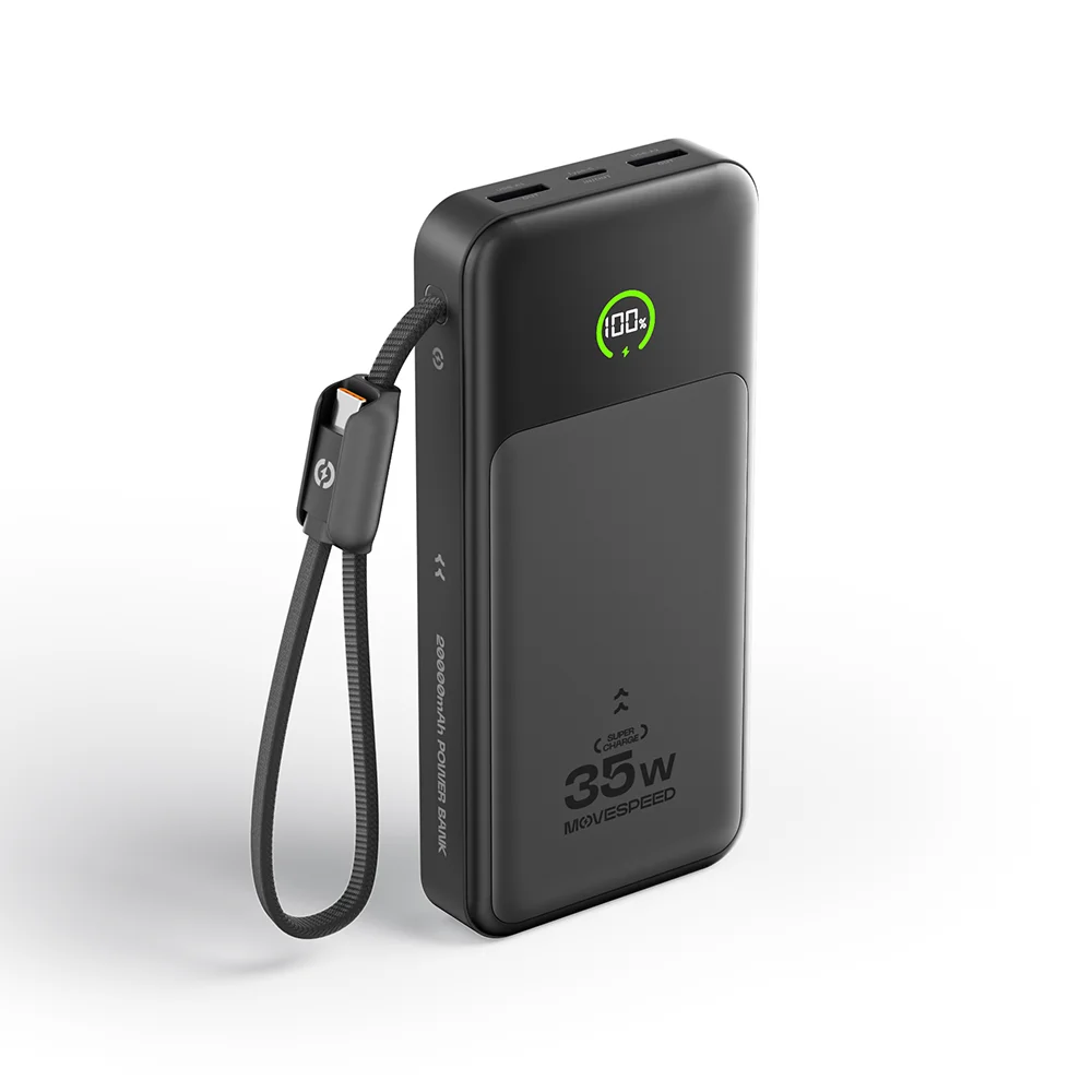 【CCC】MOVESPEED Blade-Shape Batterij Power Bank 20000mAh 35W Snel opladen Powerbank Externe oplader voor iPhone Xiaomi Samsung