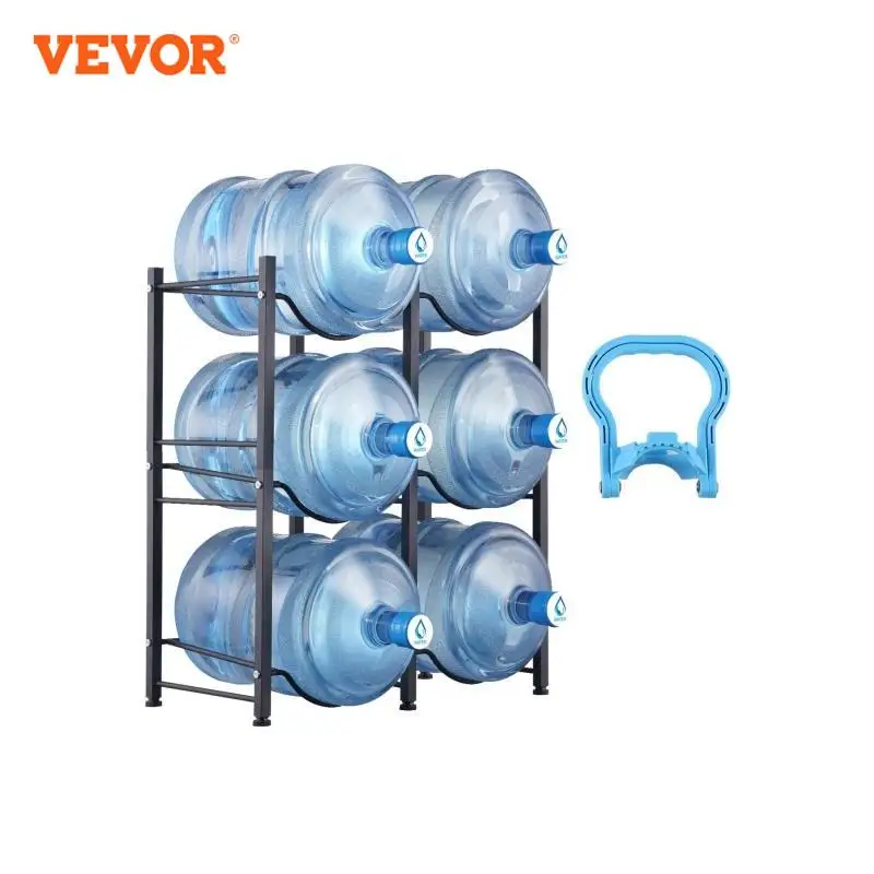 VEVOR 3/4/5 Tiers Water Jug Holder iron Water Bottle Holder Double/Single Row Easy Installation for Kitchen Office Living Room