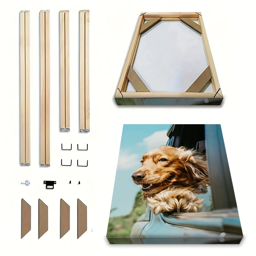 Cadre de toile, kit de cadre en bois massif à monter soi-même, cadre pour peintures sur toile et œuvres d'art, bandes de cadre pour art mural, toile, peinture à l'huile (30 x