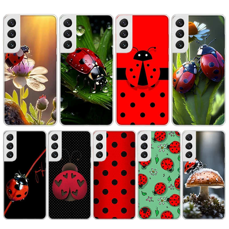 Insect Seven-Star ladybug Soft Phone Case For Samsung Galaxy S24 S23 S22 Ultra S21 Plus S20 FE S10 Lite S9 S8 + S10E Pattern Cap