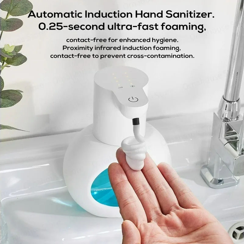 New Automatic Smart Soap Dispenser 400ml Foam Hand Sanitizer and Electric Liquid Feeder Are Wall-mounted Device USB Charge