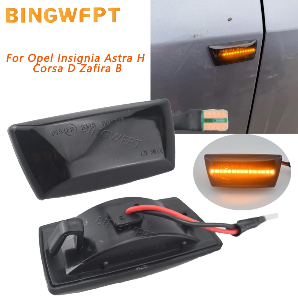 2PCS Dynamic LED Side Marker Light Sequential Turn Signal Blinker Lamp For Opel Astra H MK5 2004-2014 Zafira B MK2 2005-2014