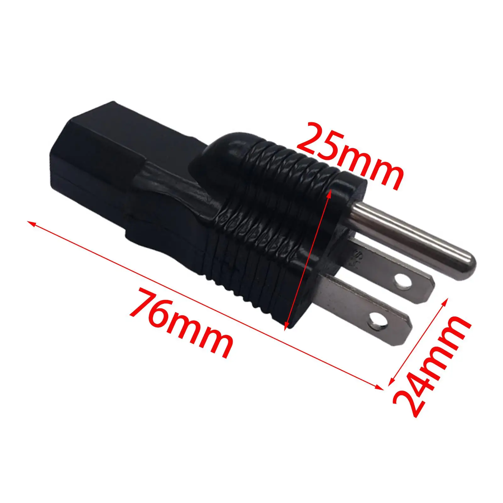 Black Power Adapter 5-15P Male to IEC 320 C13 Female Three Pin 15A 125V, American Standard Power Plug Converter Conversion Plug