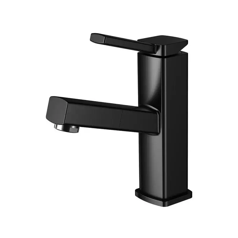 

Black Pull-Out Bathroom Faucet Bifunctional Sink Tap - Modern Design for Toilet and Sink Use