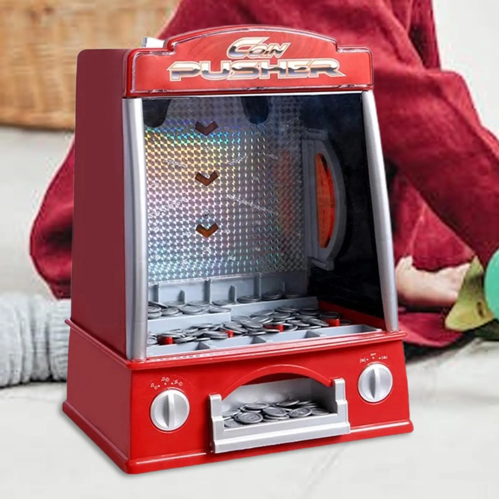 Electronic Arcade Game Machine with 150 Game Tokens with Light and Sound Exciting Play Tabletop Game Birthday Gift for Kids