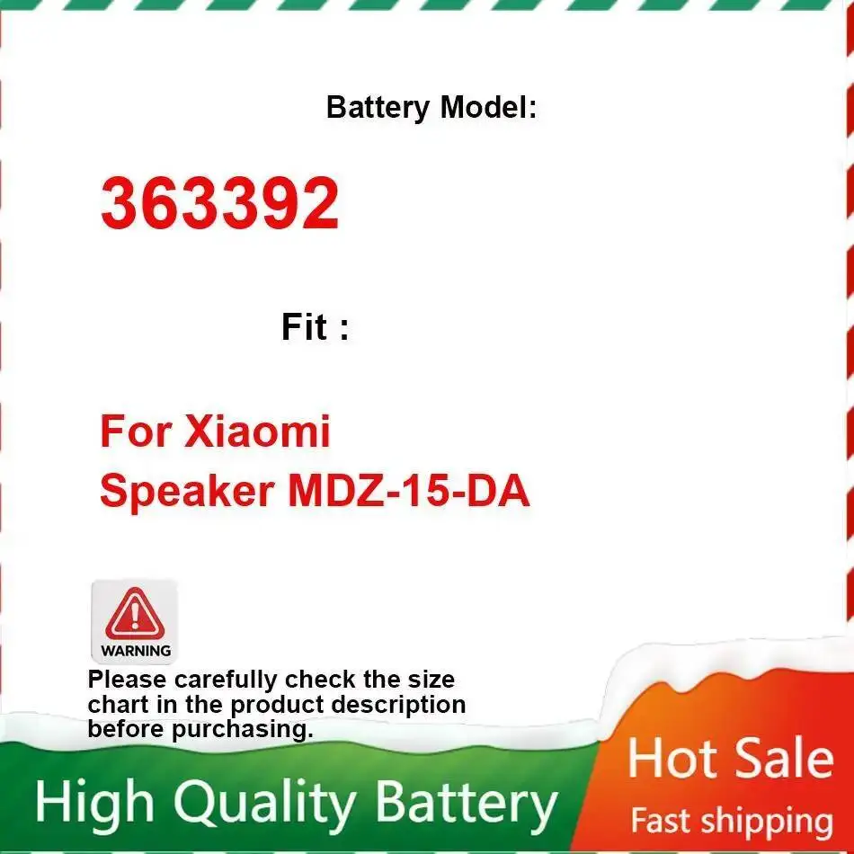 

Высокое качество 1550 мАч 363392 Аккумулятор для Bluetooth-динамика Xiaomi MDZ-15-DA Аккумуляторы Портативный аккумулятор Гарантия + Трек НЕТ