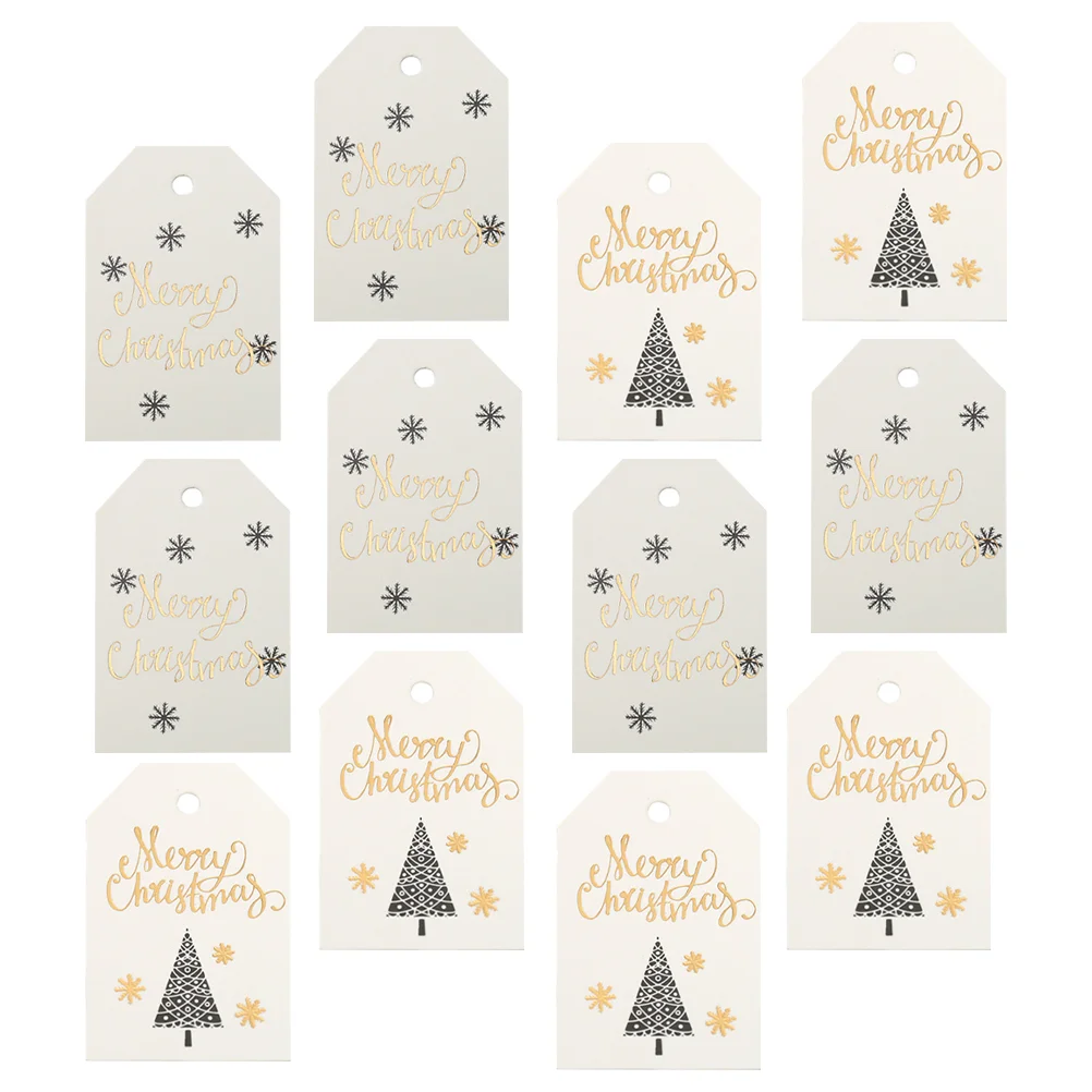 

200 Pcs Chic Christmas Card Greeting Cards Xmas Tree Snowman Sign Paper Gift Label DIY