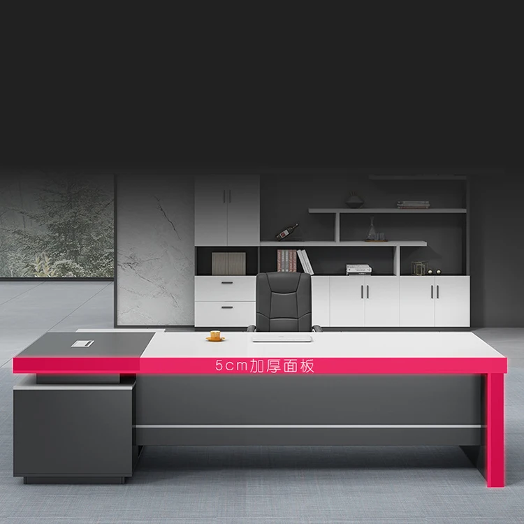 Simple Modern Executive President Desk boss Table with Cabinet Company Manager Office Furniture Humanization Office boss Desk