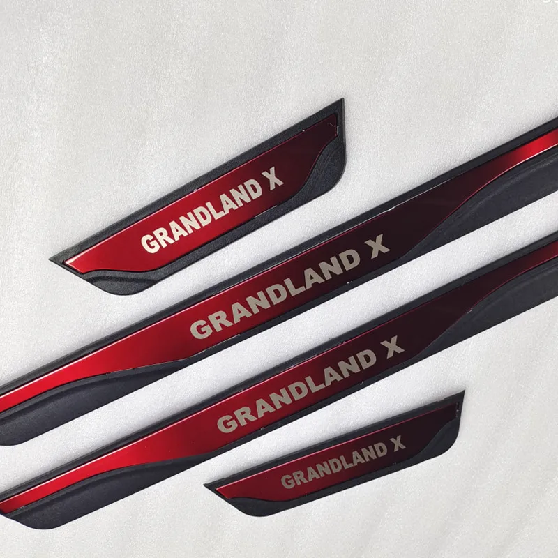 car accessories for 2017-2022 OPEL GRANDLAND X A18 ABS+ Stainless  Car Door Sill Scuff Plate Protector Trim Cover Guard Styling