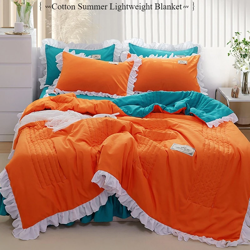 1PC New Korean Version lace machine washable cotton thin quilt Soft Breathable Summer Quilt Machine Washable Bedding product여름이불