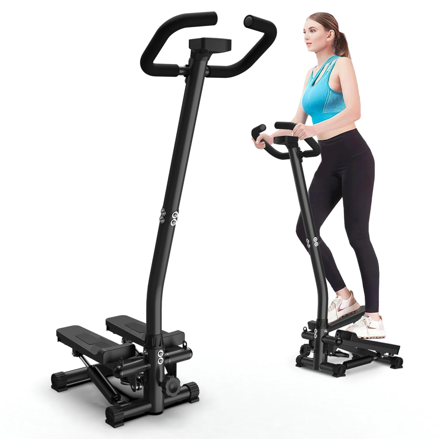 

Stair Stepper Machine with Handlebar-Mini Steppers for Exercise with 300LBS Loading Capacity, Hydraulic Fitness Stepper with LCD