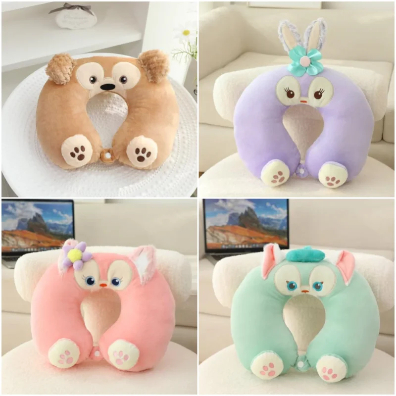 Disney ShellieMay StellaLou LinaBell Gelatoni Duffy Neck Pillow Anime Cartoon peluche Doll Office Car poggiatesta cuscini a forma di U