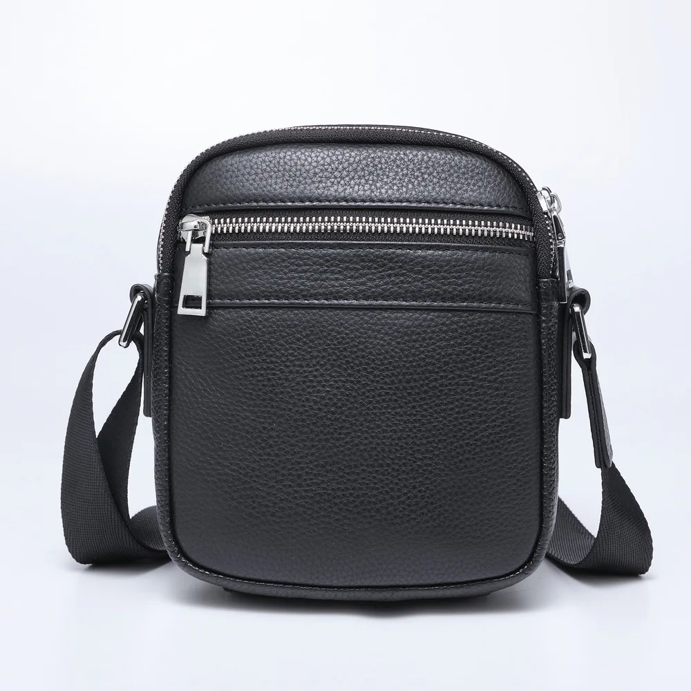 Fashion Crossbody Bag New Genuine Messenger Bag Leather Casual Fashion Single Shoulder Top Layer Cowhide Crossbody Small Men's