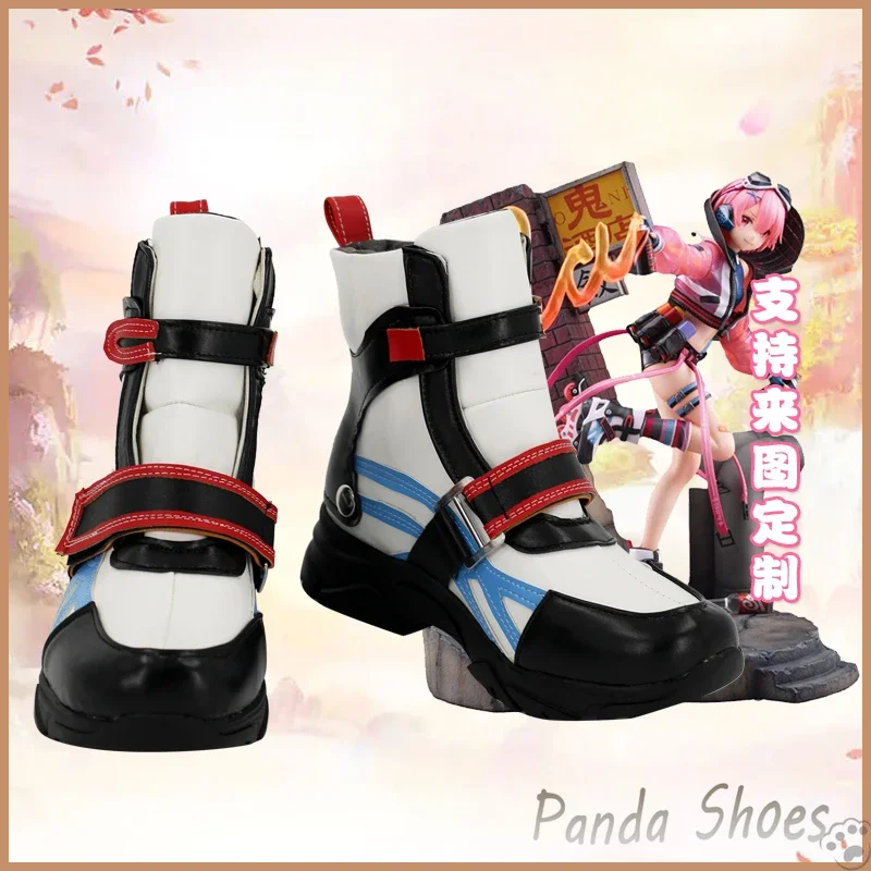 Zapatos de Cosplay Rem Ram Re Zero, botas Cos de Anime, zapatillas de cómic Rem, disfraz de Ciudad de neón, zapatos de utilería para fiesta de Halloween