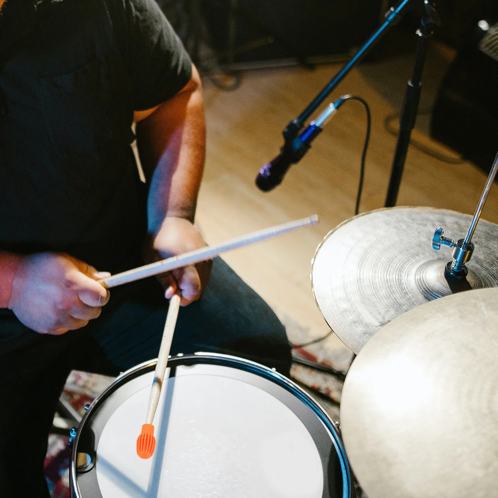 

4Pcs Silicone Drumstick Head Covers Elastic Drum Stick Protectors Mute Tips Practice Accessories Drum Stick Covers