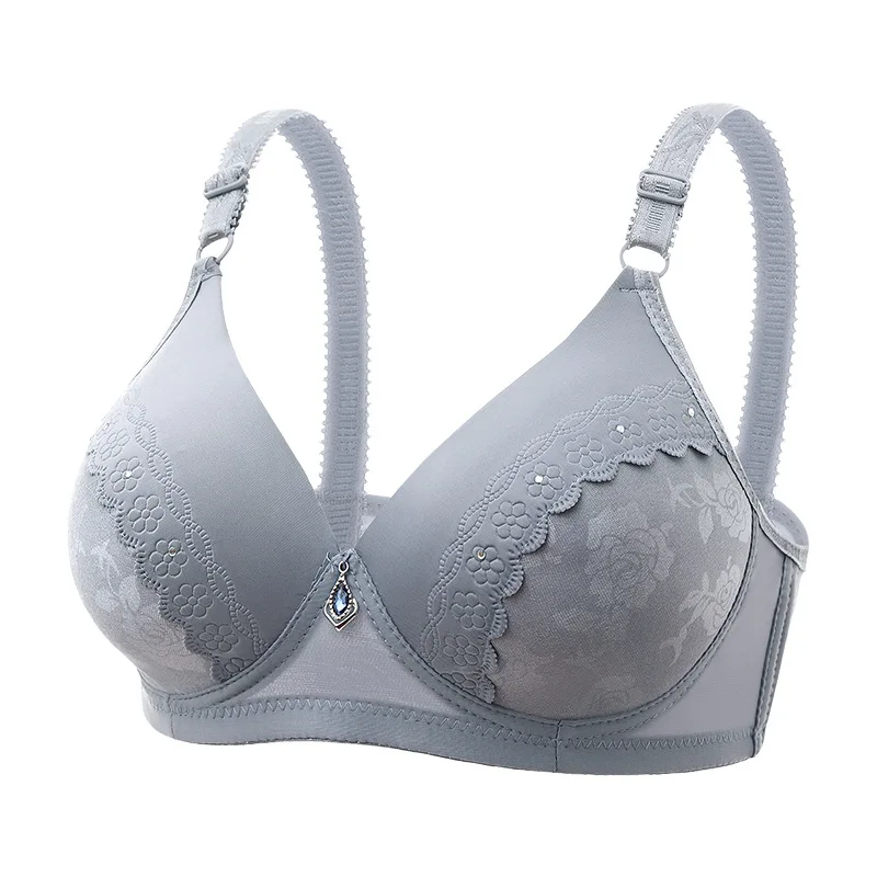 Lace Jacquard Woman Bra Thin Version Mommy Underwear Brassiere 3/4 Cup Lady Shaping Shoulder Straps Adjustable Wireless Girl Bra