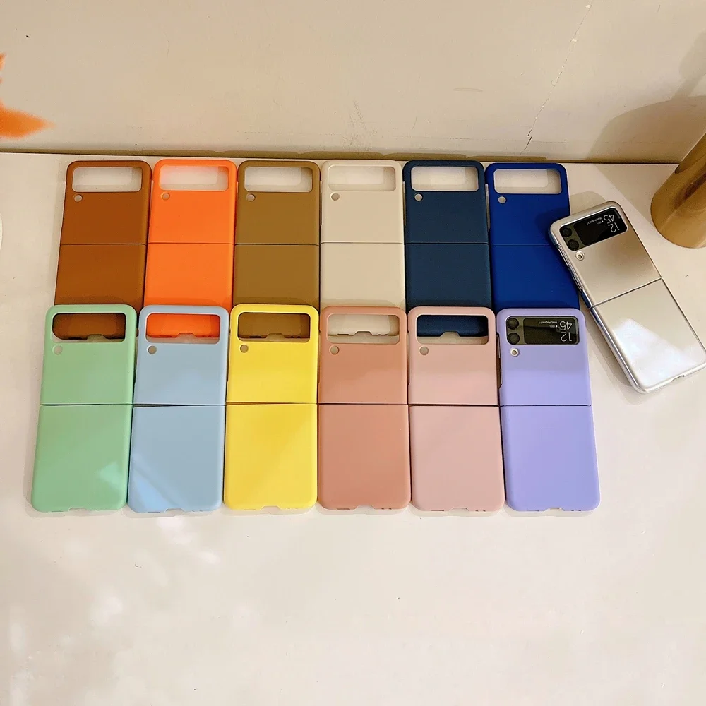 For Samsung Z Flip 7 Fashion Ultra Thin Candy Pure Color Case For Samsung Galaxy Z Flip 4 5 6 7 FE Shockproof Soft TPU Cover