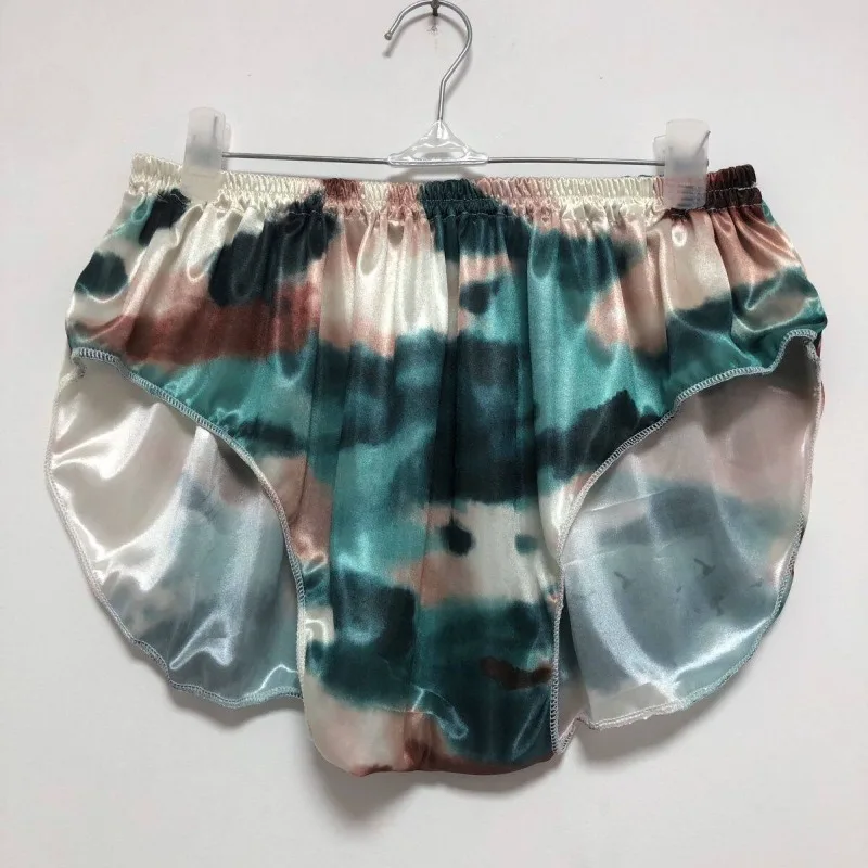 Women Man Sexy Elasticity Soft Silky Smooth Touch Panties High-waist Loose Briefs Home Sleeping Comfortable Breathable Underwear
