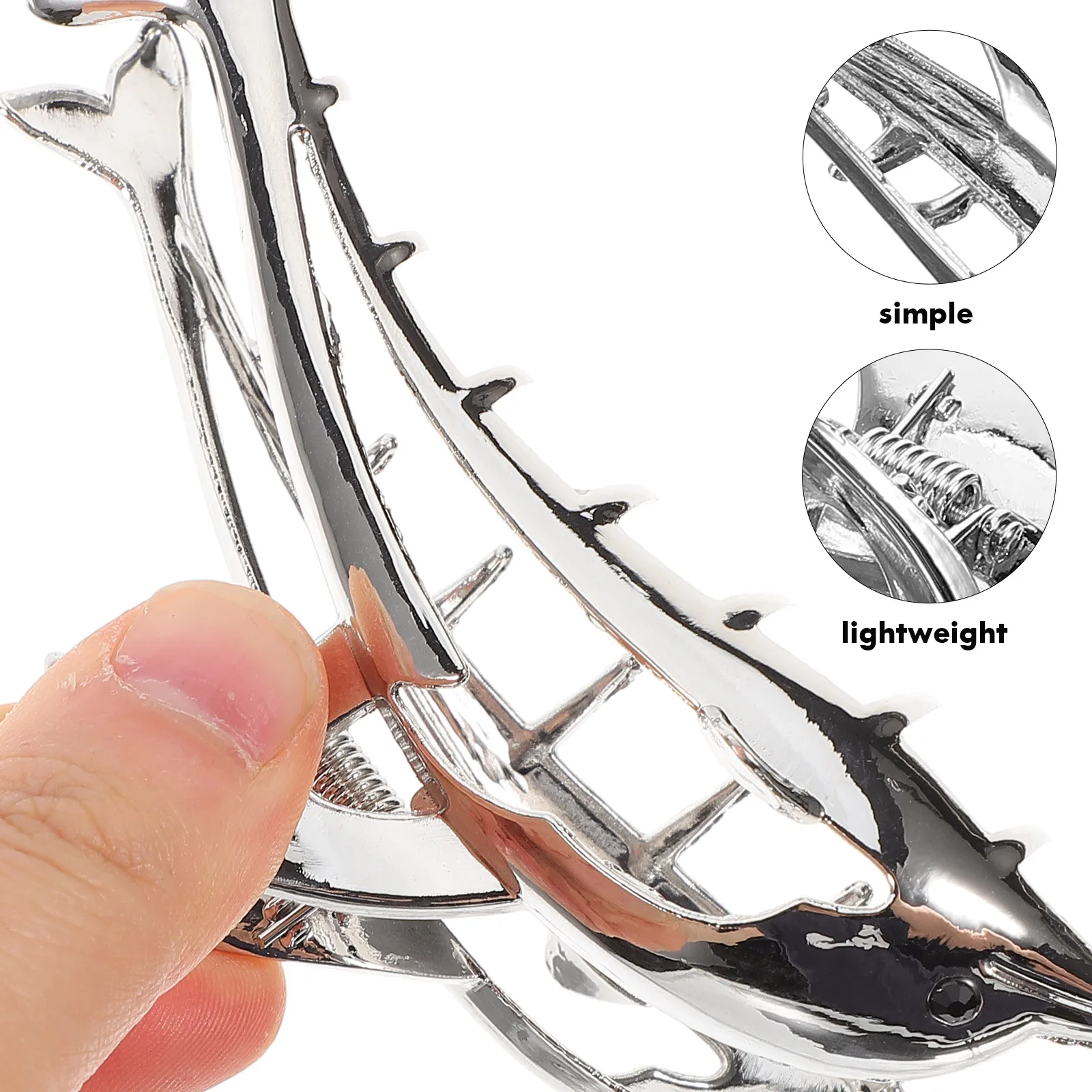 

Metal Dolphin Clips Silver Claw Clips for Women Small Hair Accessories Thin Hair Unique Fun Design Versatile Hairstyles