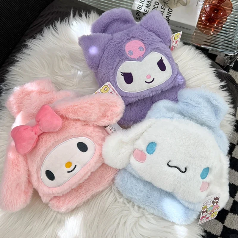 Sanrio Plush 1000ml  Hot-Water Bag Hello Kity Cinnamoroll Kuromi Cute Water Injection Hot Water Bag Girl Birthday Christmas Gift