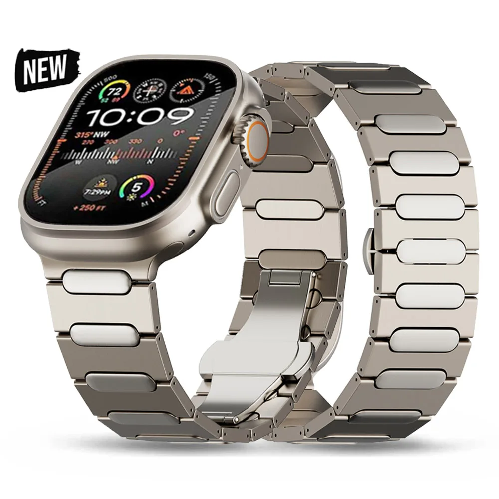 

Ultra Titanium Band For Apple Watch ultra2 49mm 45mm 44mm 42mm Luxury Metal Strap For iWatch Series 9 8 7 6 5 se Bracelet Correa