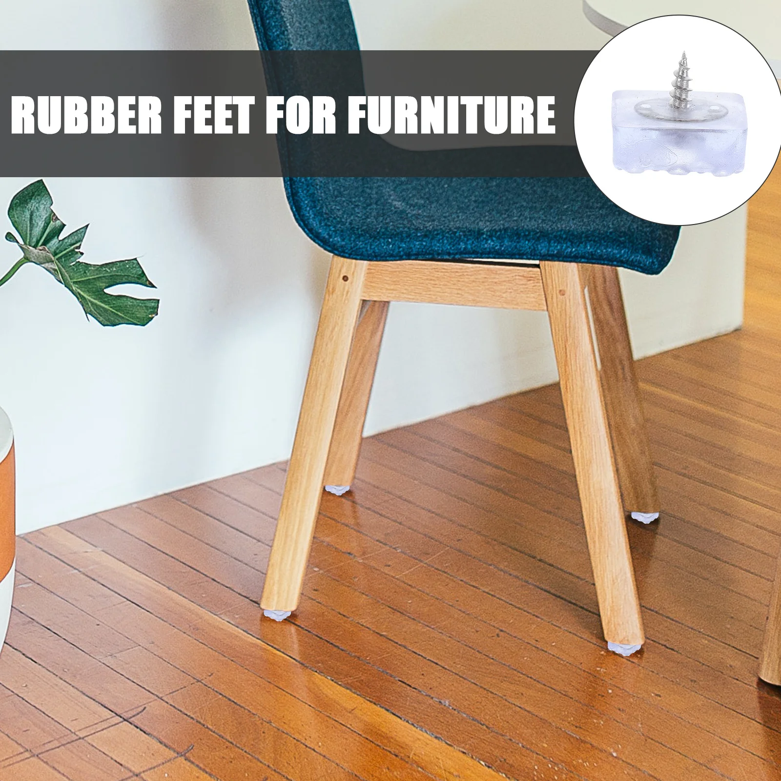 

20Pcs Anti-Slip Rubber Foot Pads Screw Mounted Furniture Feet Pads Wear-Resistant Table Chair Levelers Noise Absorbing Floor
