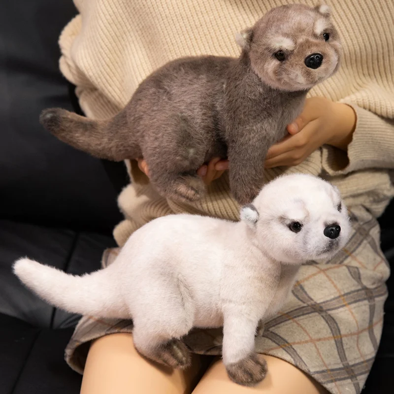 Juguetes de peluche de nutria de mar salvaje de simulación de 38cm, Animal relleno suave, lindas muñecas de nutria Reallife, almohada tranquilizadora para bebés y niños, regalos para niñas