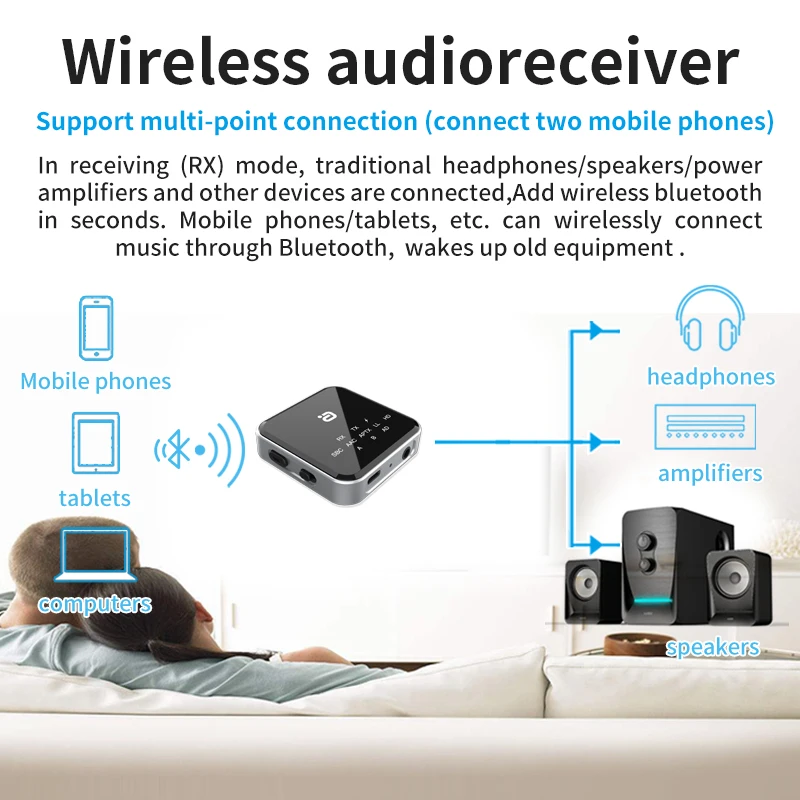 Nadajnik-odbiornik audio HIFI Bluetooth 5.2 2 w 1 aptX Adaptive /HD/LL 3.5mm AUX RCA USB Dongle Bezprzewodowe połączenie do samochodu TV PC