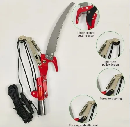 Curved High Branch Saw for Extension Rod, Garden High Altitude Tree Cutter