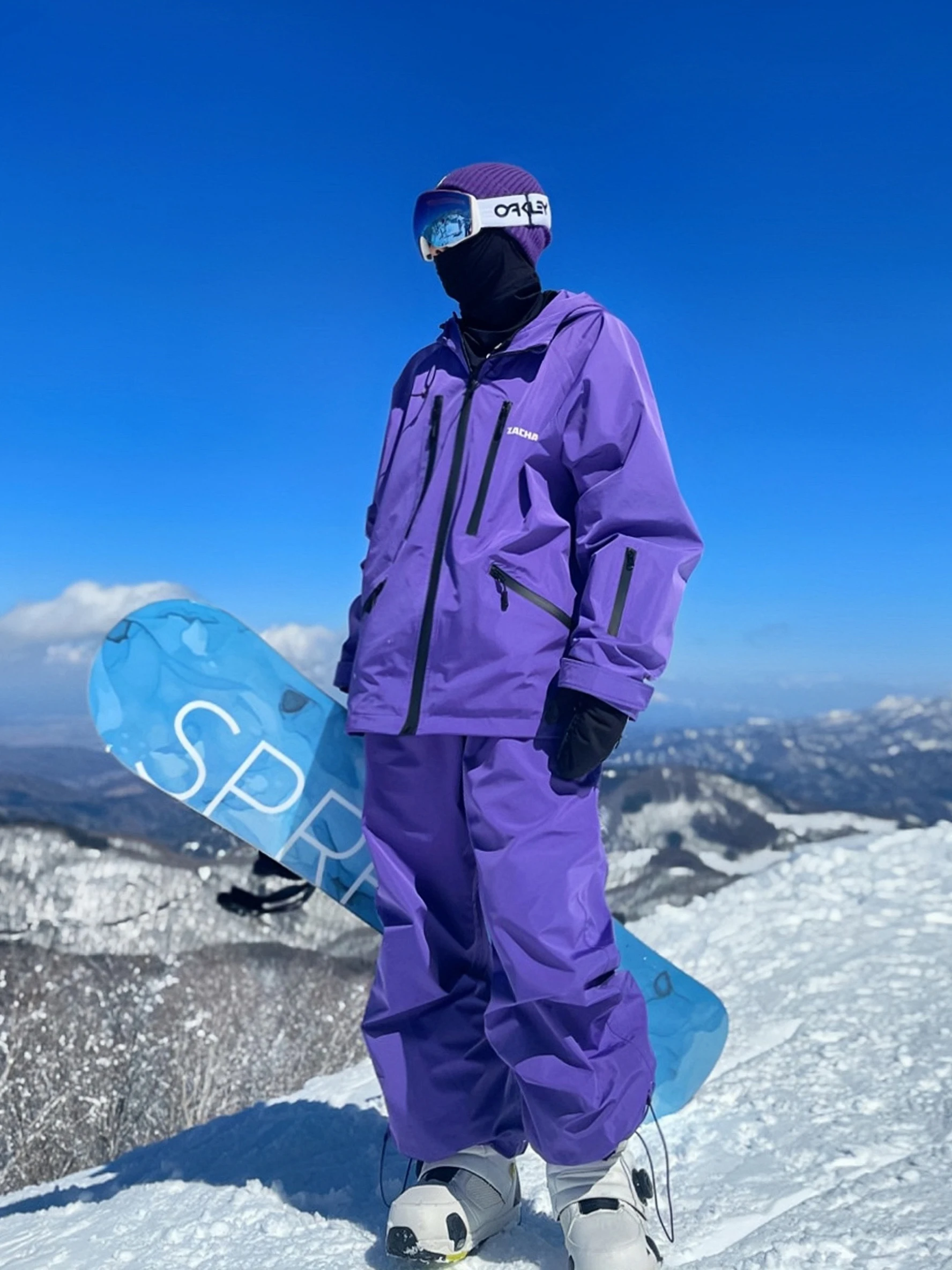 NuJune X zachariah 2024 Autumn and Winter New 3L Unibody Men's Ski Suit Women's Ski Clothing Loose Windproof and Waterproof