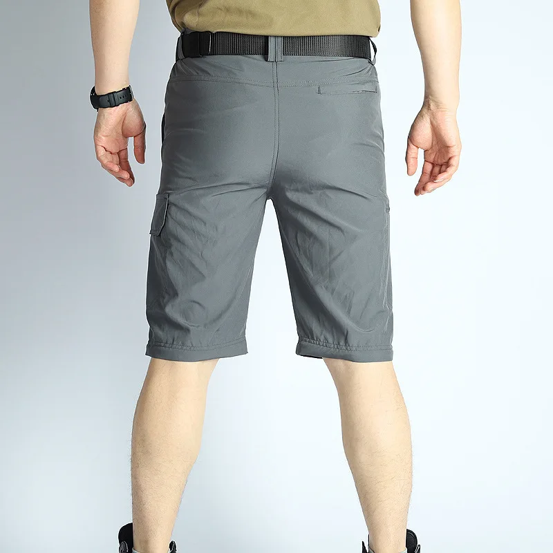 Herren Konvertierbare Zip-Off Cargohose Outdoor Leichte Schnelltrocknende Hose Frühling Herbst Casual Angeln Wandern Camping Hose – Detail 6