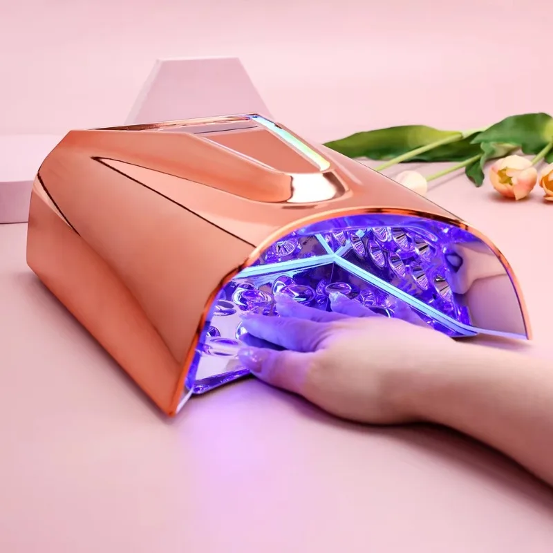 Lampada per unghie UV LED ricaricabile Pro Cure potente personalizzata da 128 W per unghie in gel Lampada per polimerizzazione professionale per asciugatrice per unghie con caricatore rapido