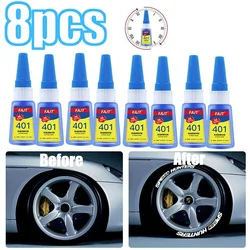 2-8Pcs Tire 3d Letter Stickers Glue 20ml 401 Instant Special Adhesive Tire Letter Stickers Glue Car Styling Letter Sticker Glue