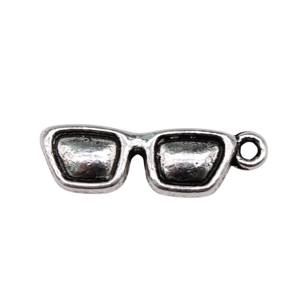 

Wholesale 300pcs/bag 21x7mm Glasses Pendant Charms Wholesale Antique Silver Color Zinc Alloy Jewelry Findings