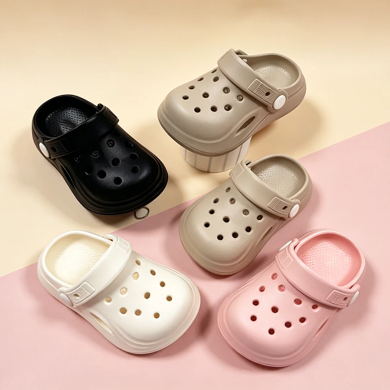 Leichte, weiche EVA-Kinder-Clogs, verstellbarer Rückenriemen, rutschfeste, schnell trocknende Hausschuhe für Kleinkinder, für drinnen und am Strand – Detail 2