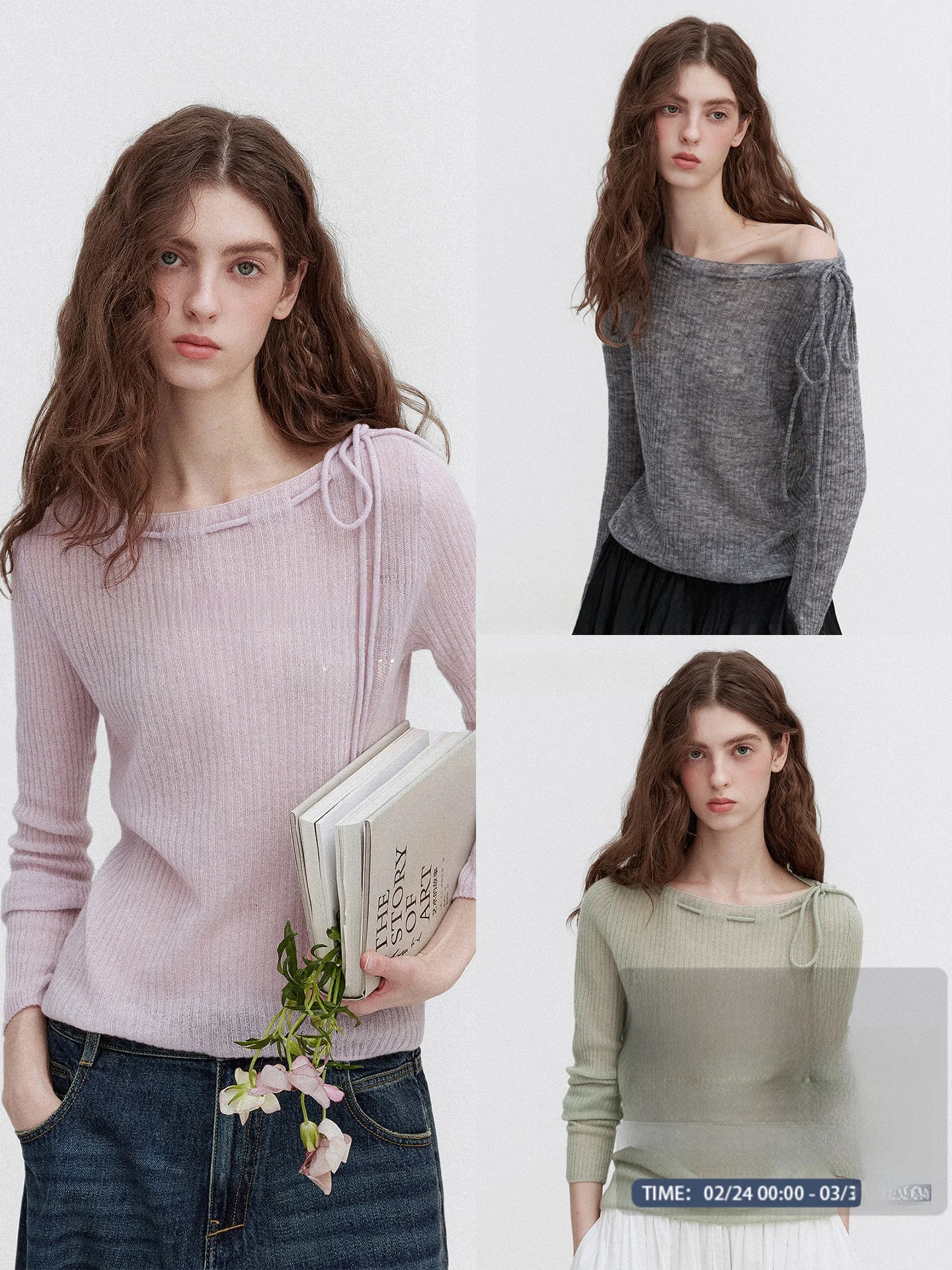 

Romantic Vintage Asymmetric Dstring Design Knitted Sweater Women's Soft Cloud Feeling Fine Wool oulder Slanting Ladies' ...