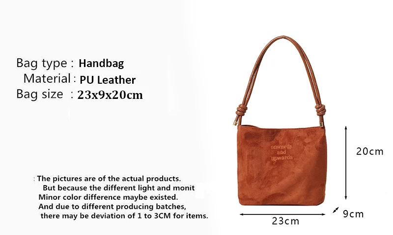 Damen-Handtasche aus Wildleder mit großer Kapazität und Buchstabenmuster, magnetische Schnalle, Samt, PU-Unterarmtasche im Retro-koreanischen Stil – Detail 2